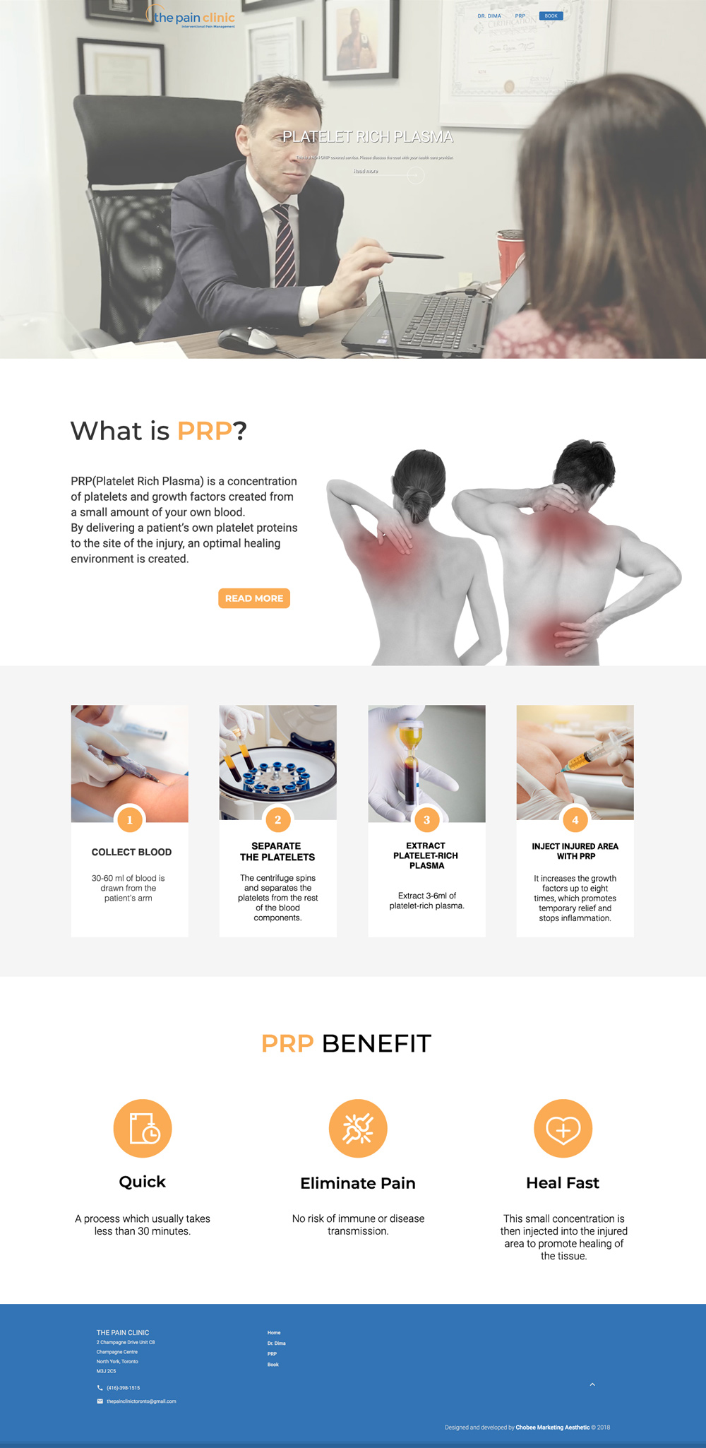 Pain Clinic Website Screenshot