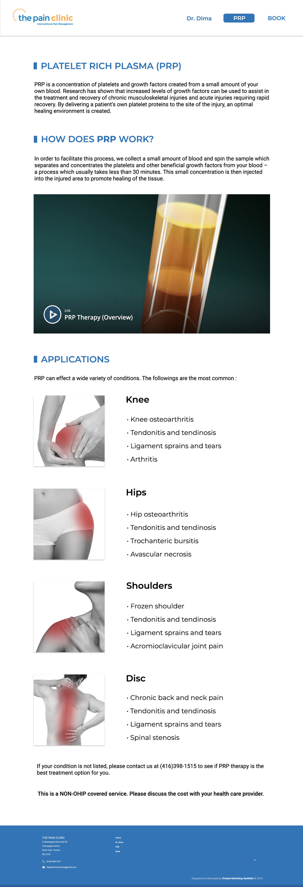 Pain Clinic Website Screenshot